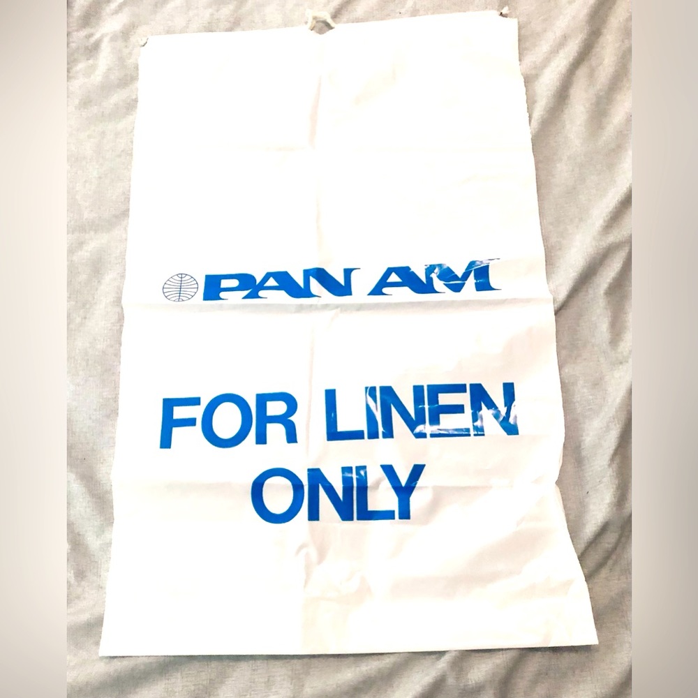 Vintage Pan Am Airlines In-Flight Linens Laundry Plastic Bag Pull Ties NOS Large